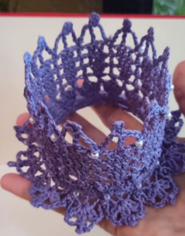 Portavelas de ganchillo hecho a mano