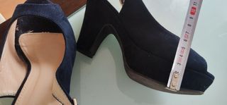 Sandalias tacón azul marino