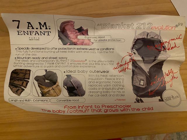 Saco bebe carrito evolutivo marca 7AM Enfant