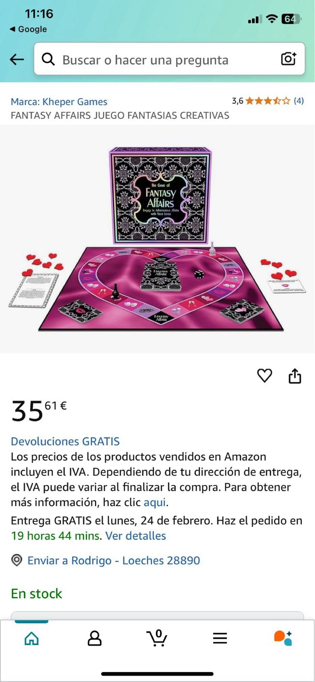 Juego erotico