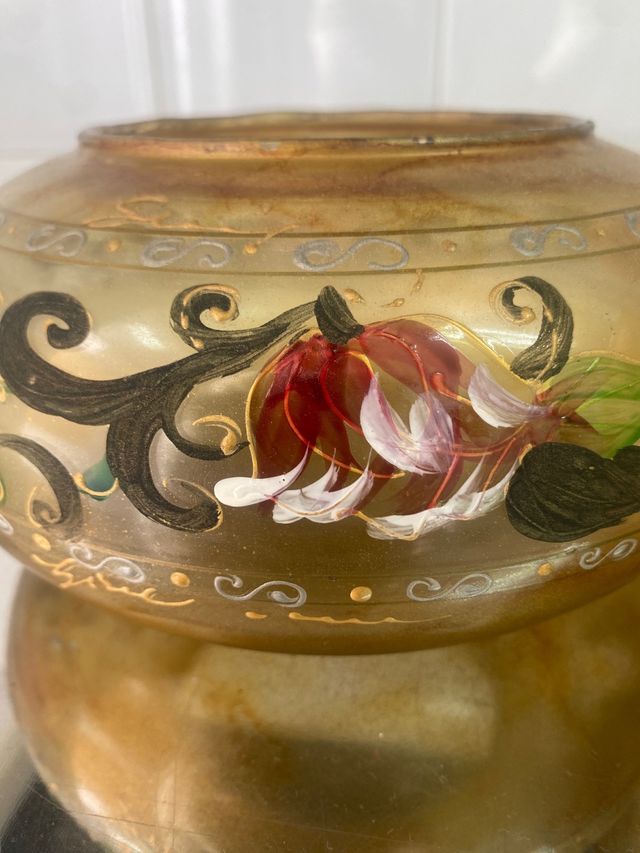 BOMBONERA DE CRISTAL DECORADA A MANO