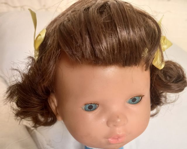 Peluca muñeca antigua