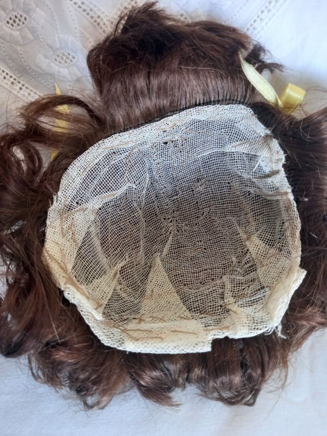 Peluca muñeca antigua