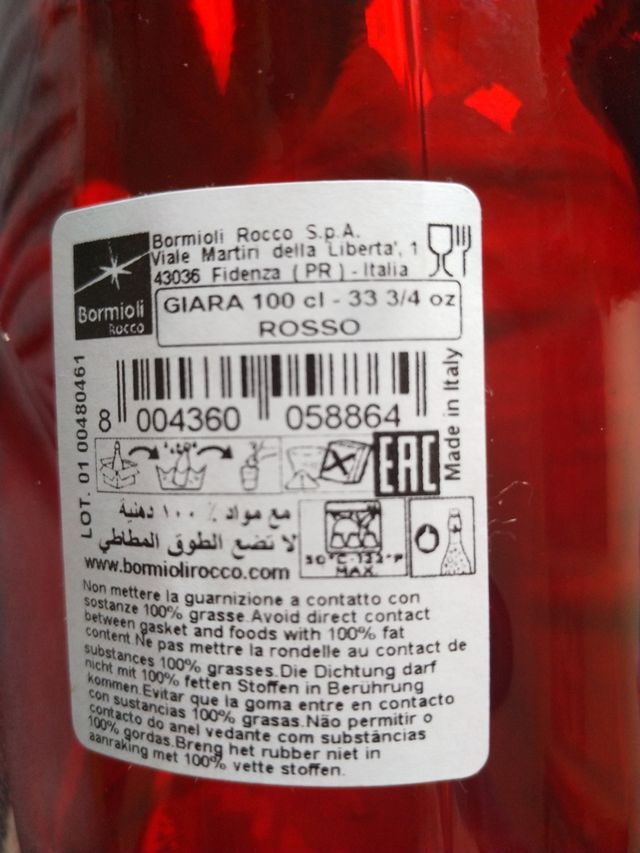 Botella de cristal rojo NUEVA