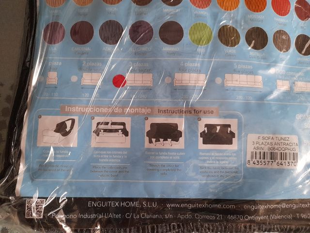 Funda antracita tresillo Martina Home 