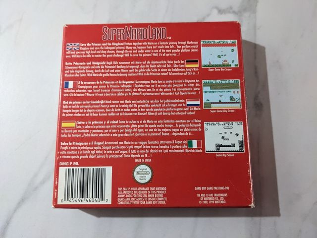 Caixa Super Mario Land Game Boy