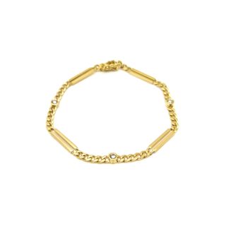 Pulsera Cubana de Oro 18 K 10.4 GR con diamantes
