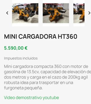 Mini pala cargadoraHT360 nuevas