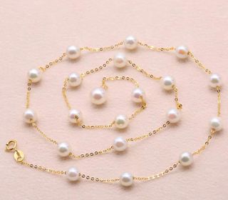 Cadena de oro 18k y perlas naturales Australia 