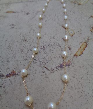 Cadena de oro 18k y perlas naturales Australia 