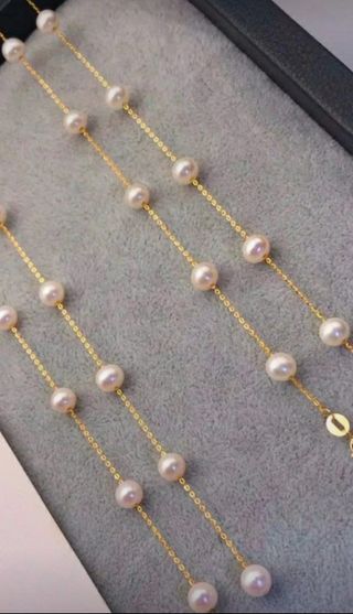 Cadena de oro 18k y perlas naturales Australia 