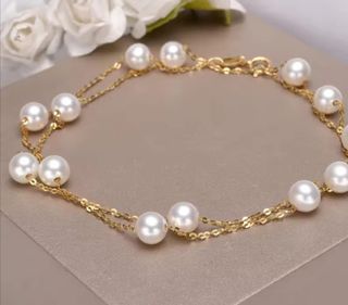 Cadena de oro 18k y perlas naturales Australia 