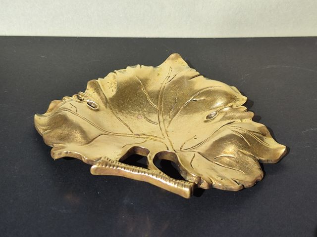 Bandeja bronce vintage hoja de uva