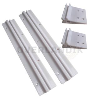 2 Rieles + 2 Soportes Mesa Flotante Camper Blanco