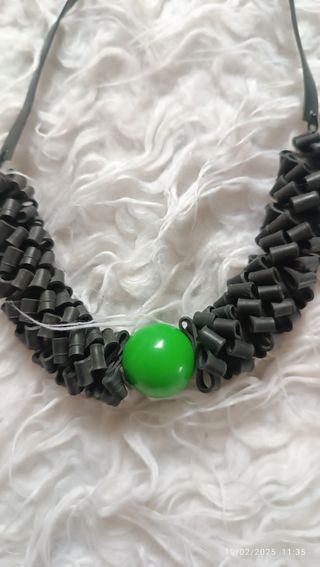 Collana artigianale verde 