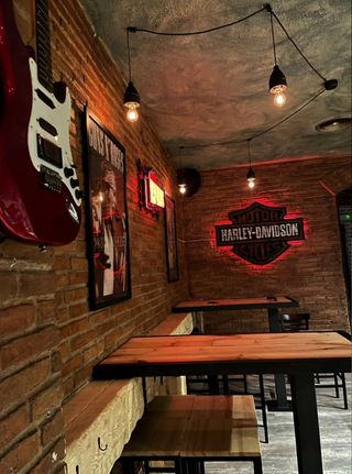 Cartel Harley Davidson en madera