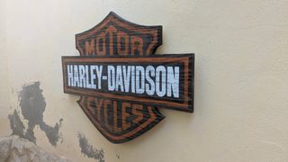 Cartel Harley Davidson en madera