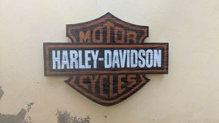 Cartel Harley Davidson en madera