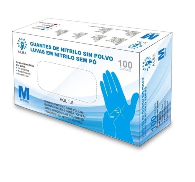 Guantes de Nitrilo Azul varias Tallas Caja 100 ud