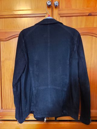Chaqueta negra biker de cuero auténtico