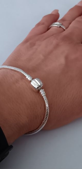 Pulsera redonda cola de serpiente plata 925 