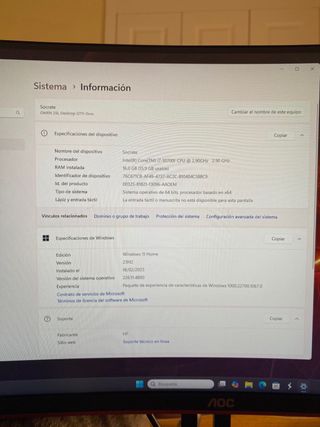 HP Omen  Ordenador y AOC monitor