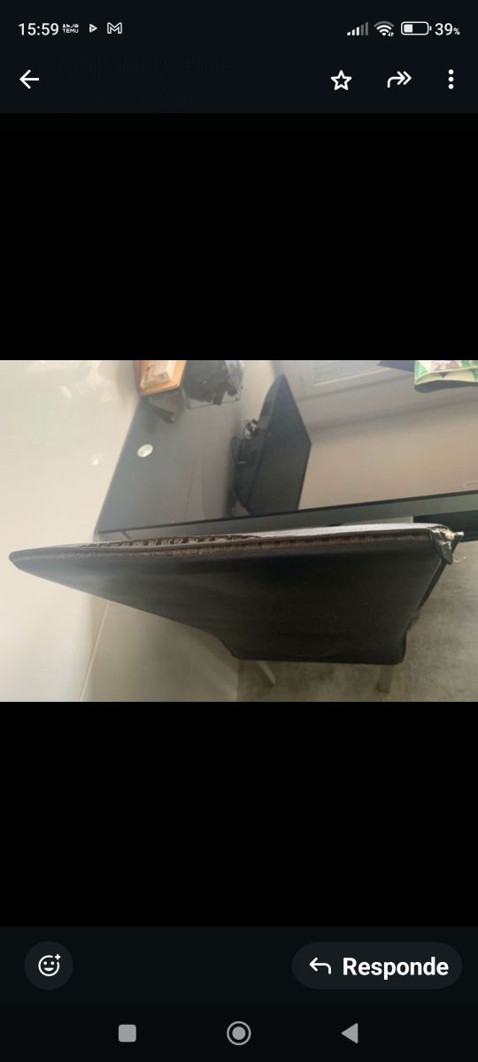 Mesa cristal negro y cuatro sillas