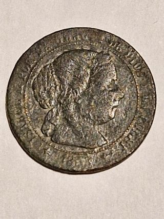 Medio céntimo escudo Isabel II 1868 Jubia