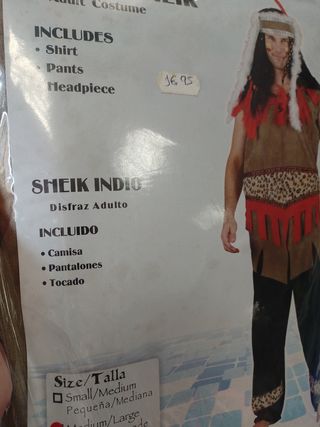Disfraz indio nuevo