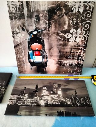 Set di tre stampe su tela nuove