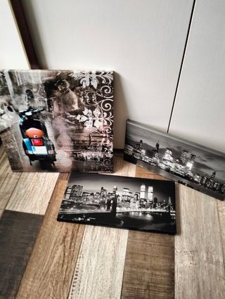 Set di tre stampe su tela nuove
