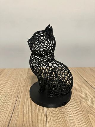 Gatto nero con filo di microled soprammobile