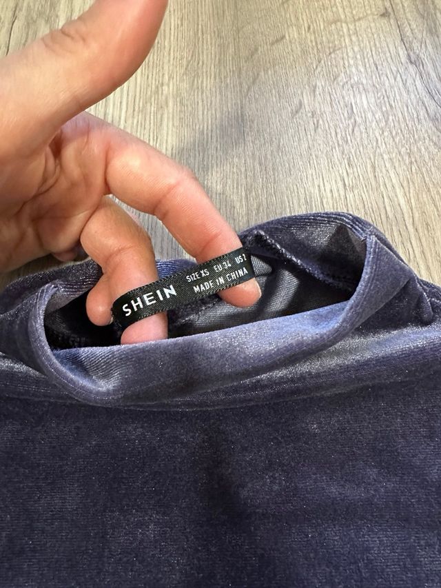 Top terciopelo morado XS