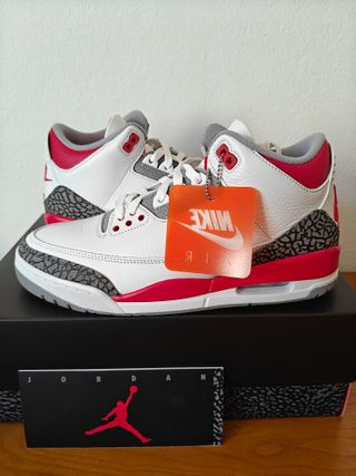 Air jordan 3 retro white/fire red black nuevas 43