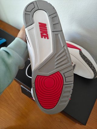 Air jordan 3 retro white/fire red black nuevas 43