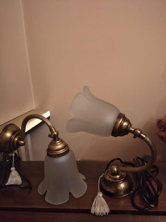 , APPLIQUE BRONZO BRUNITO E VETRO satina