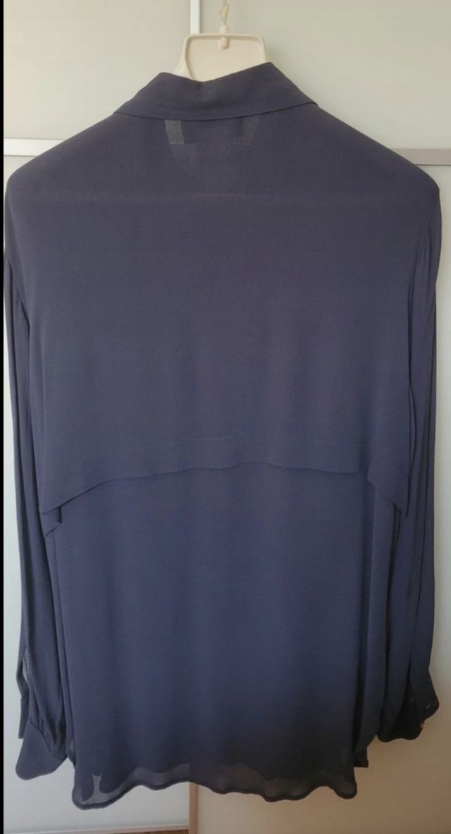 Camicetta donna blu semitrasparente 42