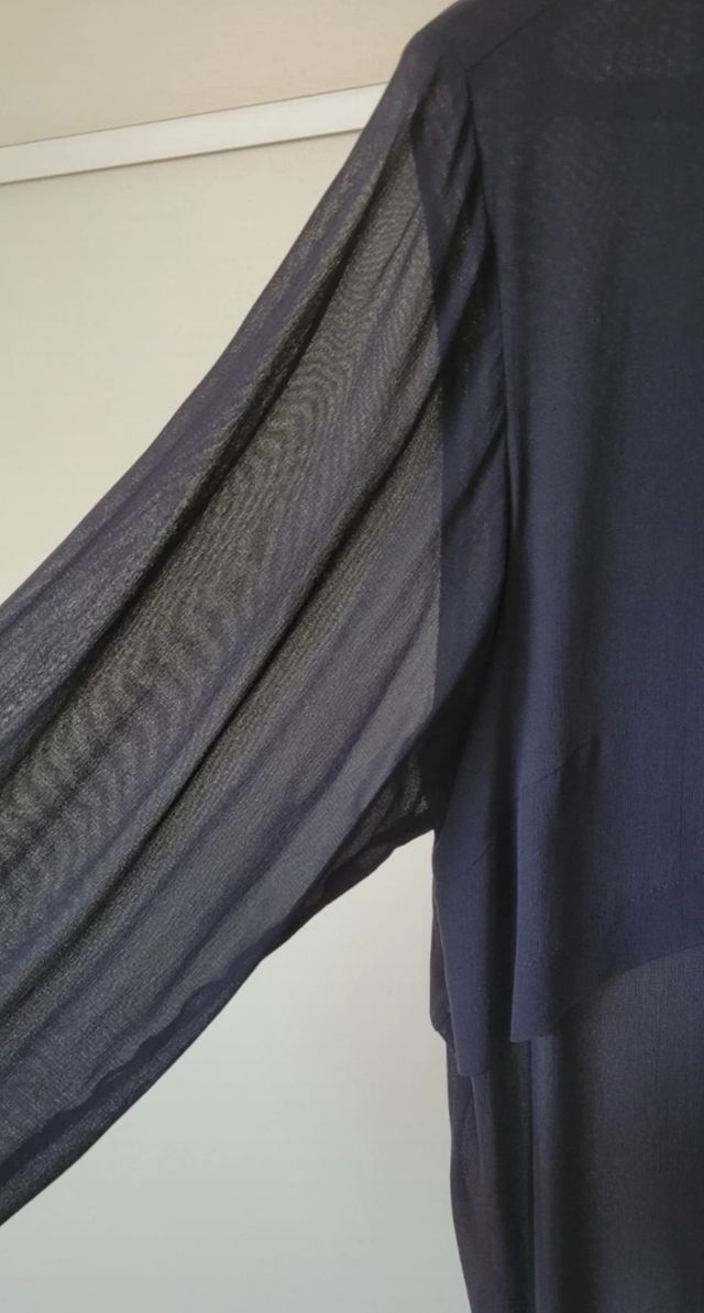 Camicetta donna blu semitrasparente 42