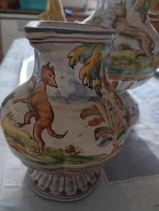 Juego de café pintado de Talavera