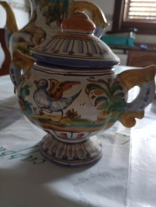 Juego de café pintado de Talavera