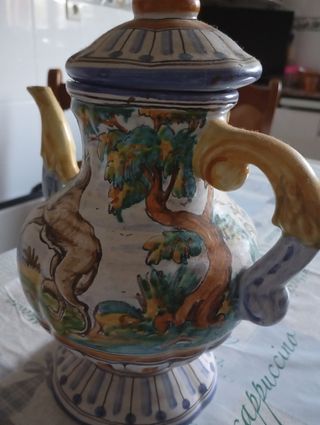 Juego de café pintado de Talavera