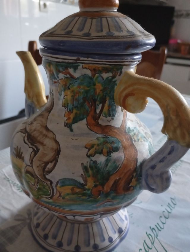 Juego de café pintado de Talavera