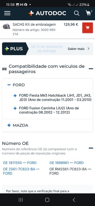 Clutch - embrague Ford - Mazda