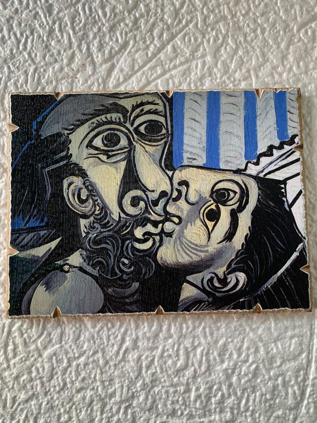 Picasso Il bacio stampa applicata a pannello mdf