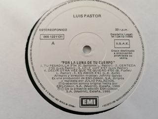 CD y LP Luis Pastor En Esta Esquina y POR LA LUNA