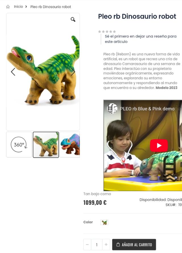4x Robot dinosauro intelligente Pleo RB