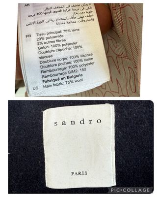 SANDRO PARIS trenca mujer lana talla 36