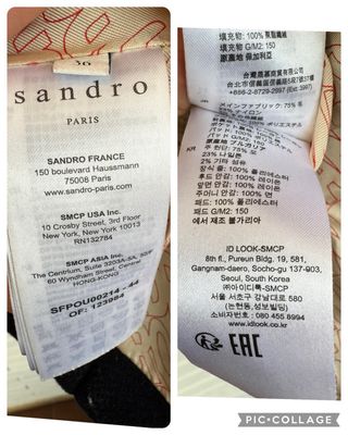 SANDRO PARIS trenca mujer lana talla 36