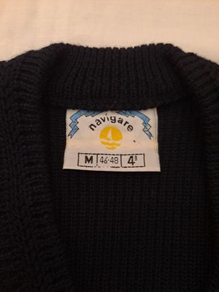 Maglia a V Man vintage "Navigare" misto LANA