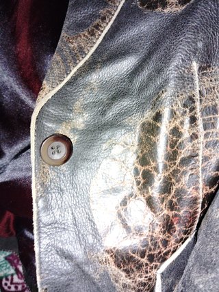 Chaqueta de piel marrón